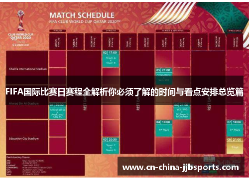 FIFA国际比赛日赛程全解析你必须了解的时间与看点安排总览篇